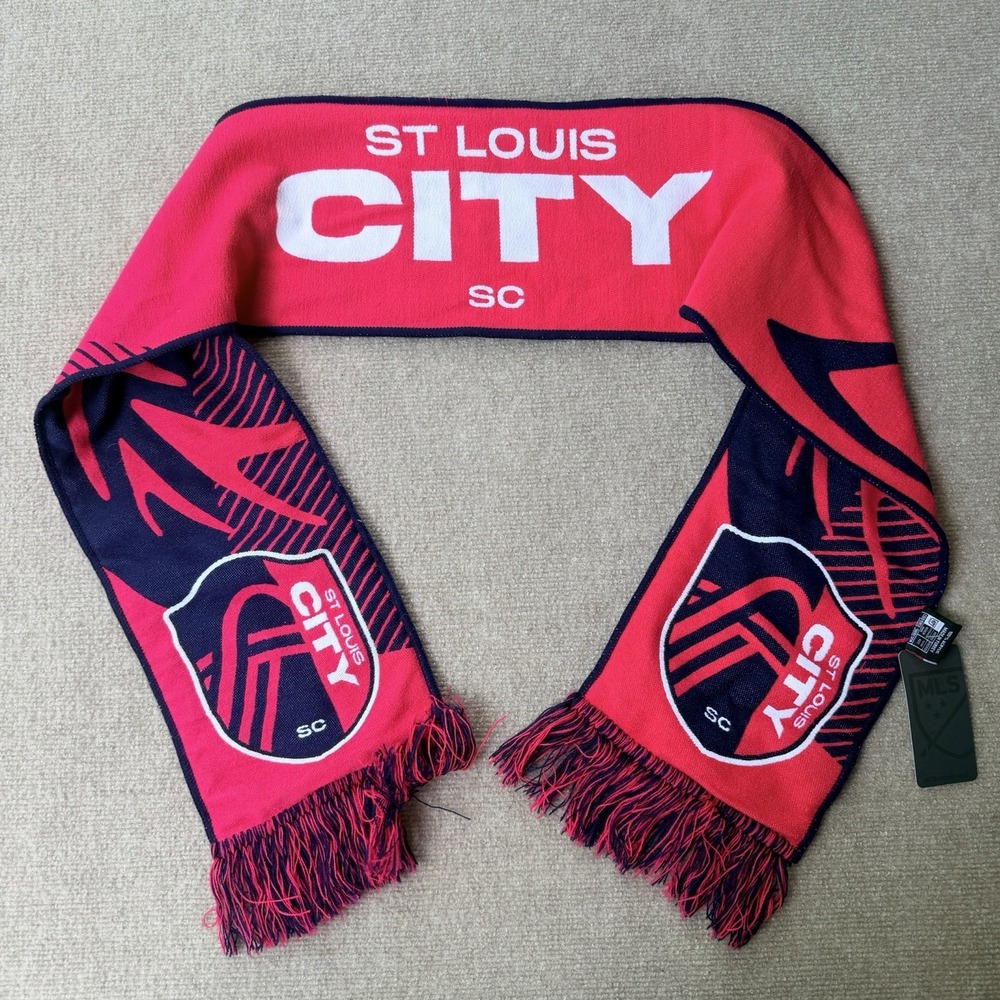 St Louis City SC MLS Soccer Scarf Together Credit‎ Union Ruffneck NWT Pink Navy